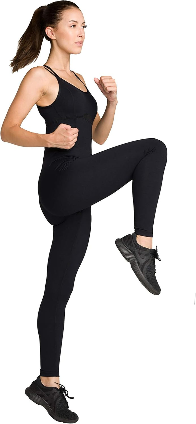 Women'S One Piece Jumpsuit for Workout Yoga Dance Strappy Athletic Bodysuit Open Back Rompers